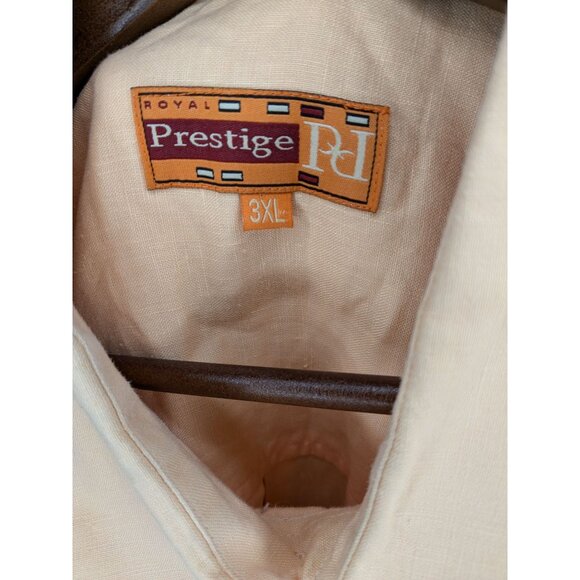 Royal Prestige Men's 3XL Peach Button-Up Short Sleeve Shirt Lightweight & Breath - Picture 3 of 11